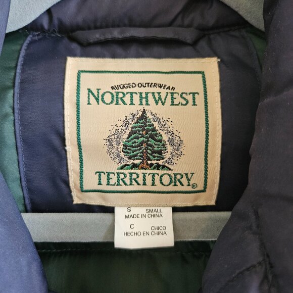 NORTHWEST TERRITORY Down Snap Puffer Vest Navy Blue Mens S - Picture 3 of 7